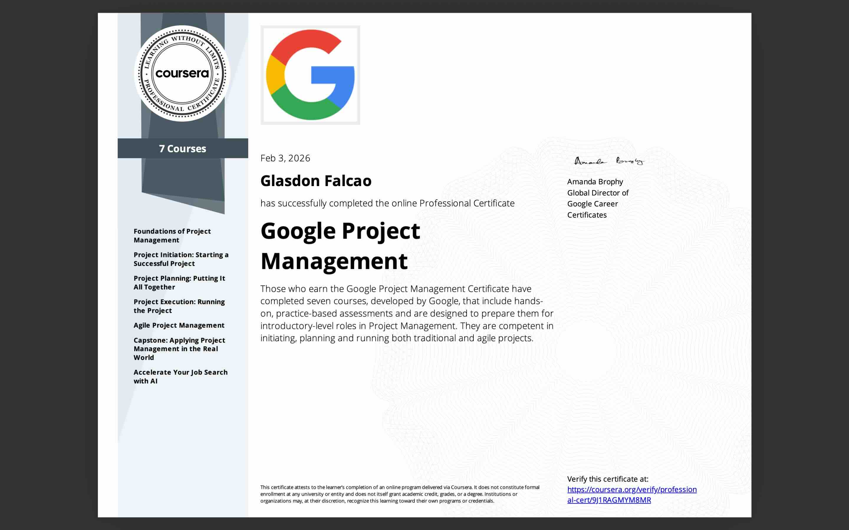 Google PM Professional Certificate